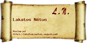 Lakatos Nétus névjegykártya